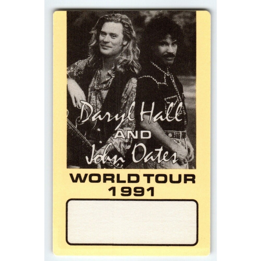 Daryl Hall John Oates Backstage Pass 1991 Pop Rock Music Vintage Original